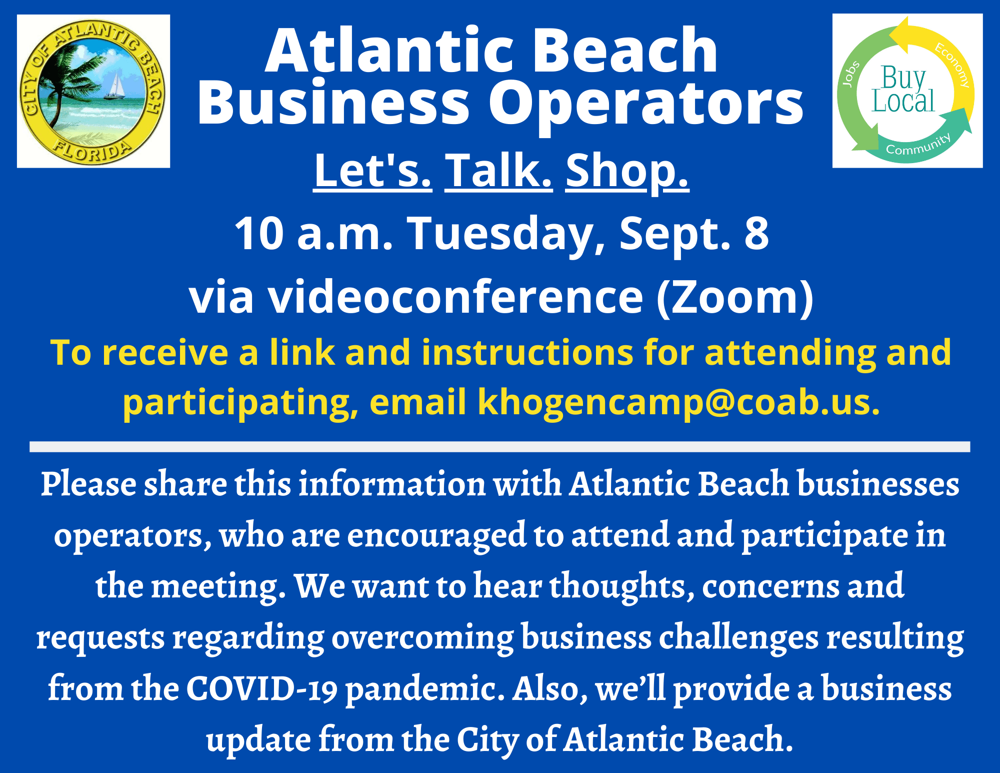 AnnouncementZoomBusinessMeeting090820
